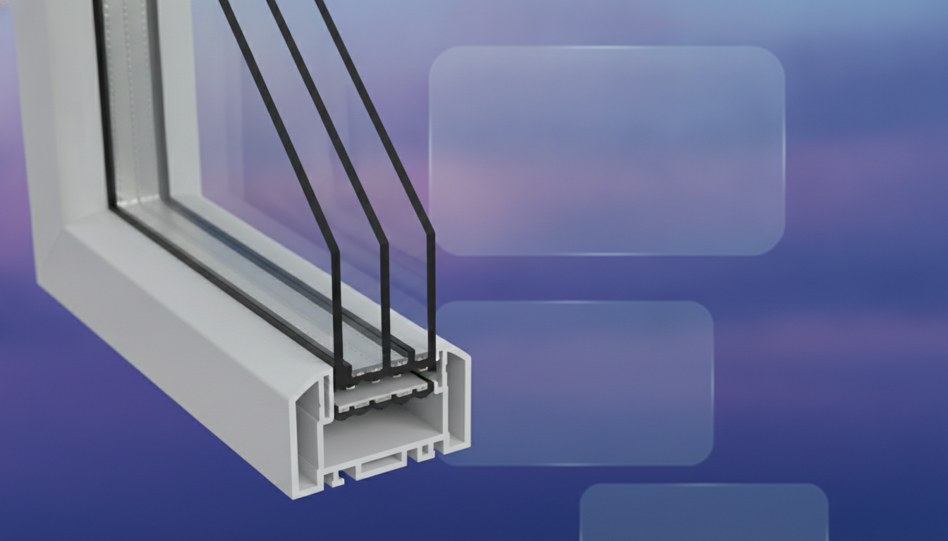 troslojno staklo za pvc prozore — illustration