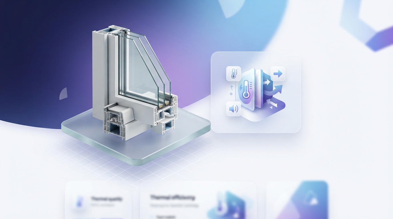 troslojno staklo za pvc prozore — illustration
